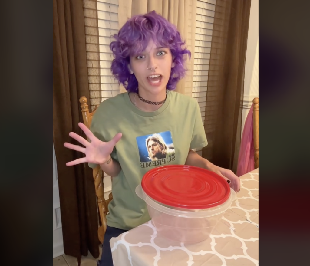 Woman in a TikTok video